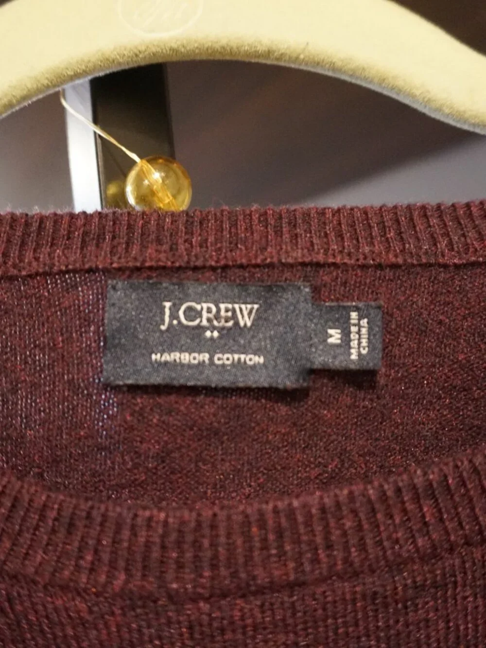 Maroon J Crew Harbor Cotton Sweater